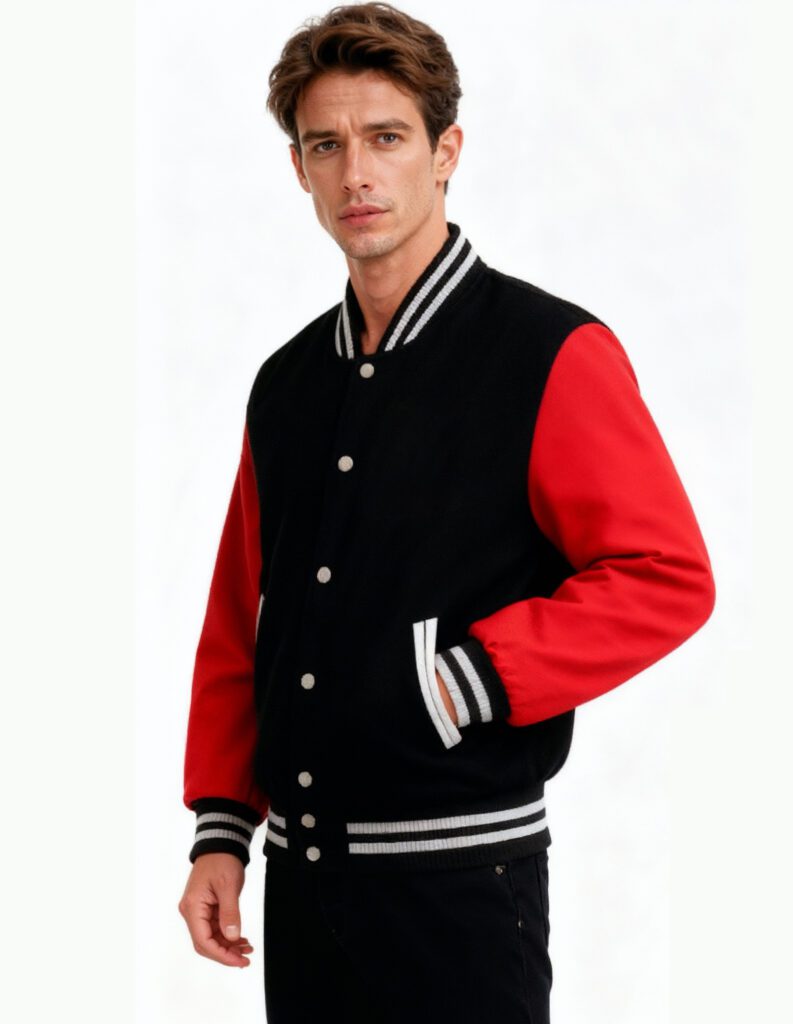 Letterman Varsity Jacket Red and Black for Men & Women